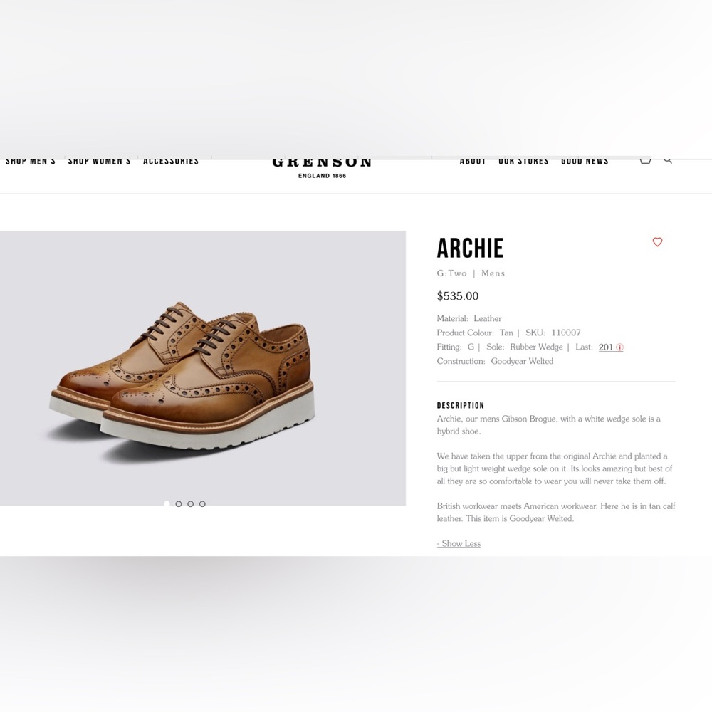 New.  Grenson - Archie Tan. Size UK 9 or US 10 - Picture 7 of 7